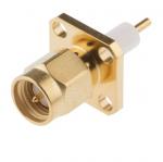 4-Hole Flange Panel Mount SMA Connector Straight (Plug, Male,50Ω) L15.4mm L25mm L30.8mm